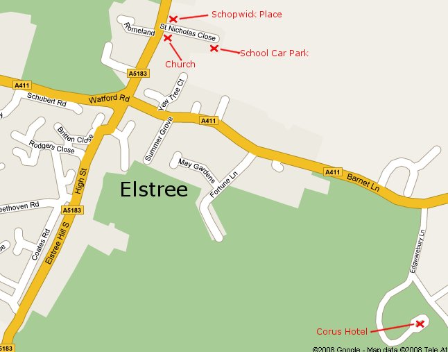 Map of Elstree